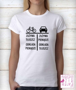 koszulka damska niespodziewajka twoj wybor rower